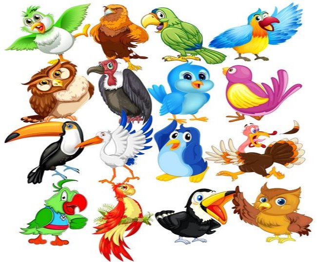 Все для школи: Кліпарт - Намальовані пташки